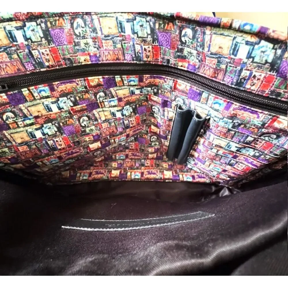 Robert Graham Midnight Blue/Black Leather Suerat Laptop Messenger Bag